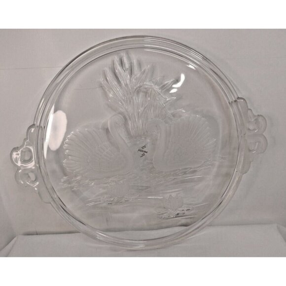 Mikasa Original Walther-Glas Crystal Swans 12" Serving Platter West Germany - Picture 2 of 8
